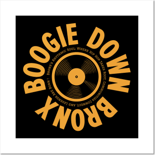 Boogie Down Bronx Hip Hop Logo - Vintage Vinyl Record Design Posters and Art